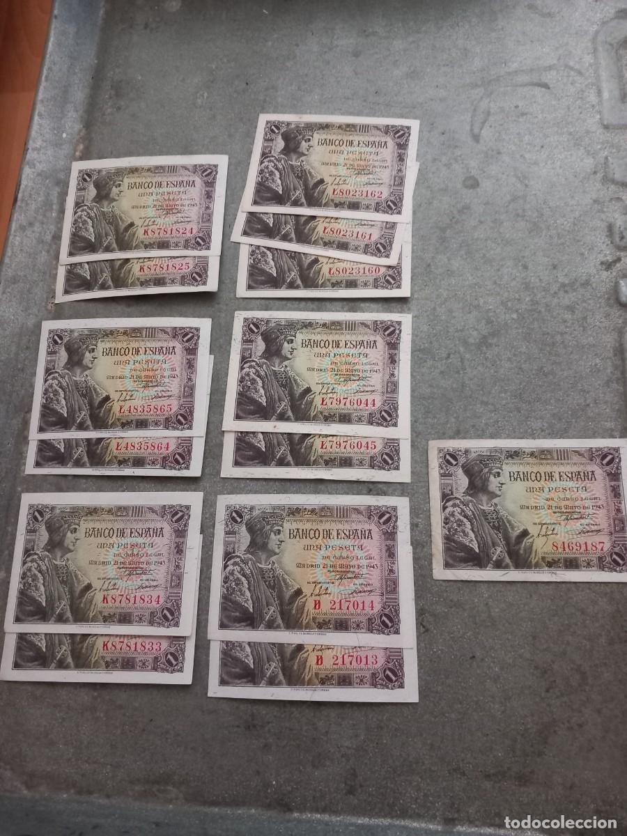 Billetes espa&ntilde;oles: ORIGINALES 14 BILLETES DE 1 PESETA