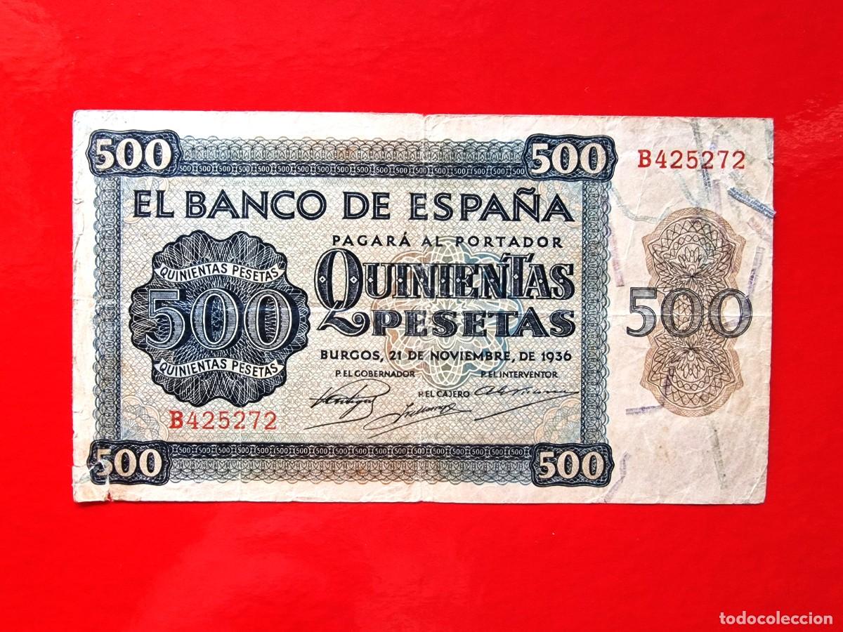 Billetes espa&ntilde;oles: ESTADO ESPA&Ntilde;OL MUY BUEN EJEMPLAR LEER |SOLO ACEPTO PAYPAL| BILLETE 500 PESETAS 1936 LEER DESCRIPCION