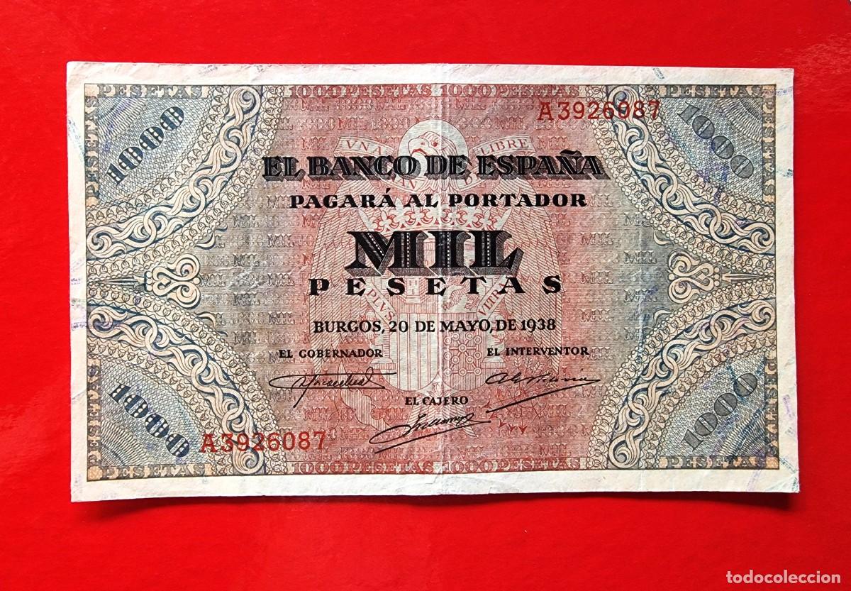 Billetes espa&ntilde;oles: ESTADO ESPA&Ntilde;OL EXCELENTE EJEMPLAR |SOLO ACEPTO PAYPAL| BILLETE 1000 PESETAS 1938 LEER DESCRIPCION