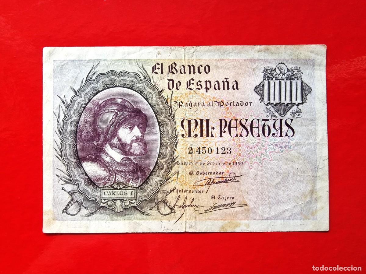Billetes espa&ntilde;oles: ESTADO ESPA&Ntilde;OL CARLOS I BUEN EJEMPLAR|SOLO ACEPTO PAYPAL| BILLETE 1000 PESETAS 1940 LEER DESCRIPCION