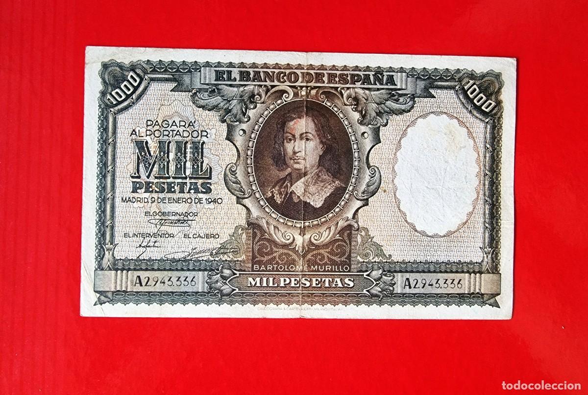 Billetes espa&ntilde;oles: MURILLO EXCELENTE EJEMPLAR |SOLO ACEPTO PAYPAL| BILLETE 1000 PESETAS 1940 LEER DESCRIPCION