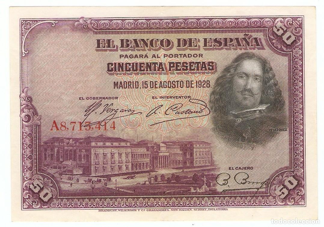 Billetes espa&ntilde;oles: 50 PESETAS BANCO ESPA&Ntilde;A MADRID 15-8-1928