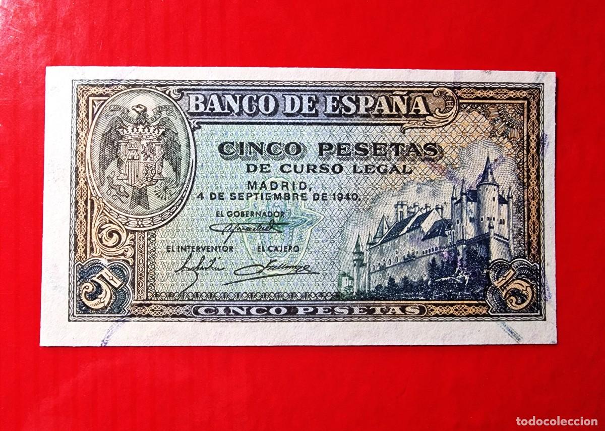 Billetes espa&ntilde;oles: ESTADO ESPA&Ntilde;OL SIN CIRCULAR SC |SOLO ACEPTO PAYPAL| BILLETE 5 PESETAS 1940 LEER DESCRIPCION