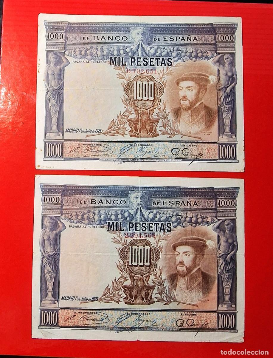 Billetes espa&ntilde;oles: LOTE 2 BILLETES NRO ALFONSO XIII |SOLO ACEPTO PAYPAL| BILLETE 1000 PESETAS 1925 LEER DESCRIPCION