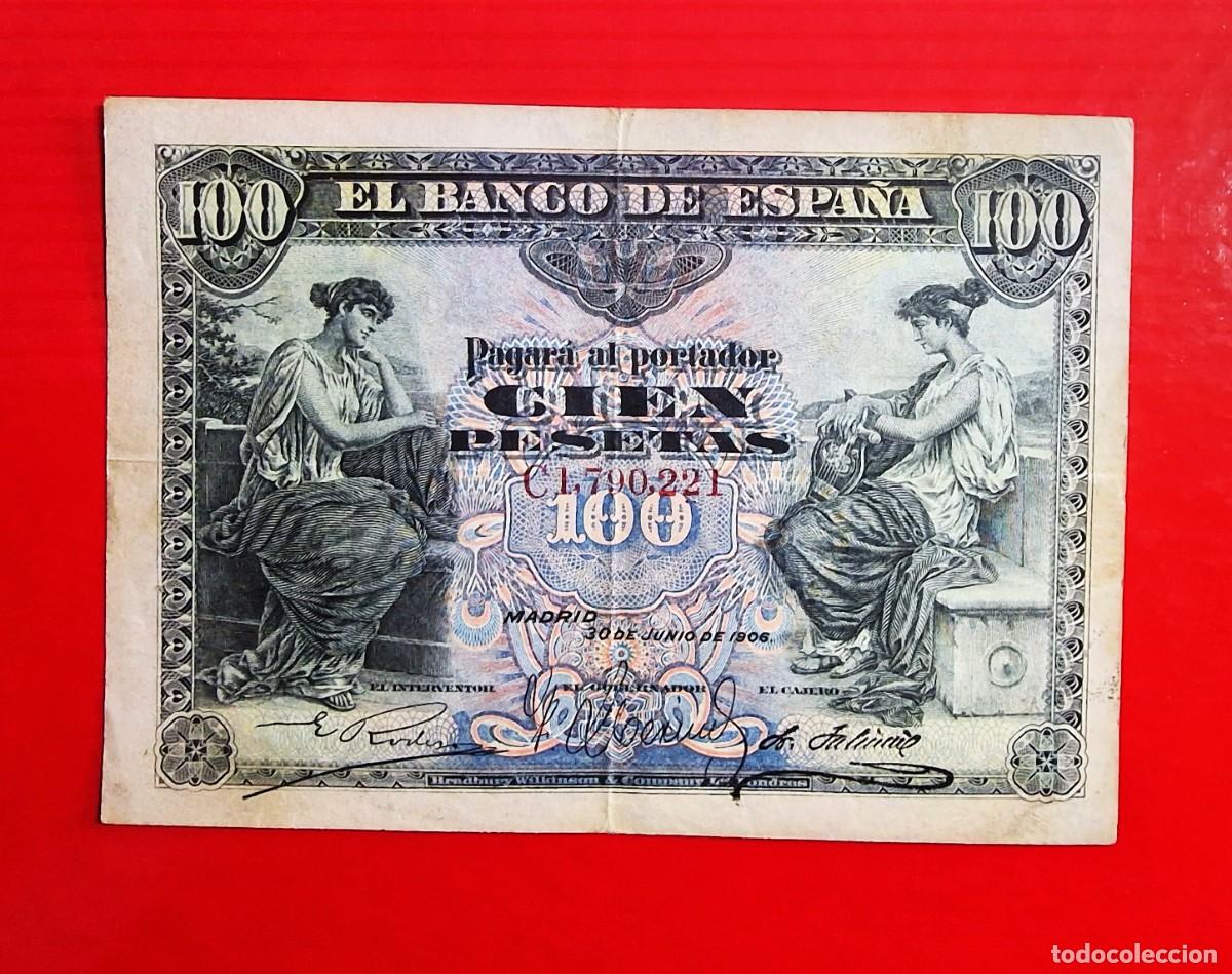 Billetes espa&ntilde;oles: CLASICO ALEGORIAS MUY BUEN EJEMPLAR |SOLO ACEPTO PAYPAL| BILLETE 100 PESETAS 1906 LEER DESCRIPCION