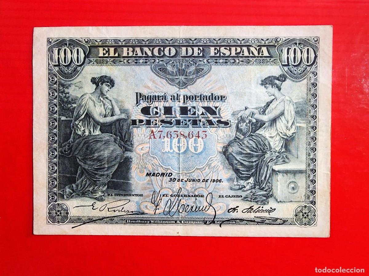 Billetes espa&ntilde;oles: CLASICO ALEGORIAS EXCELENTE EJEMPLAR |SOLO ACEPTO PAYPAL| BILLETE 100 PESETAS 1906 LEER DESCRIPCION