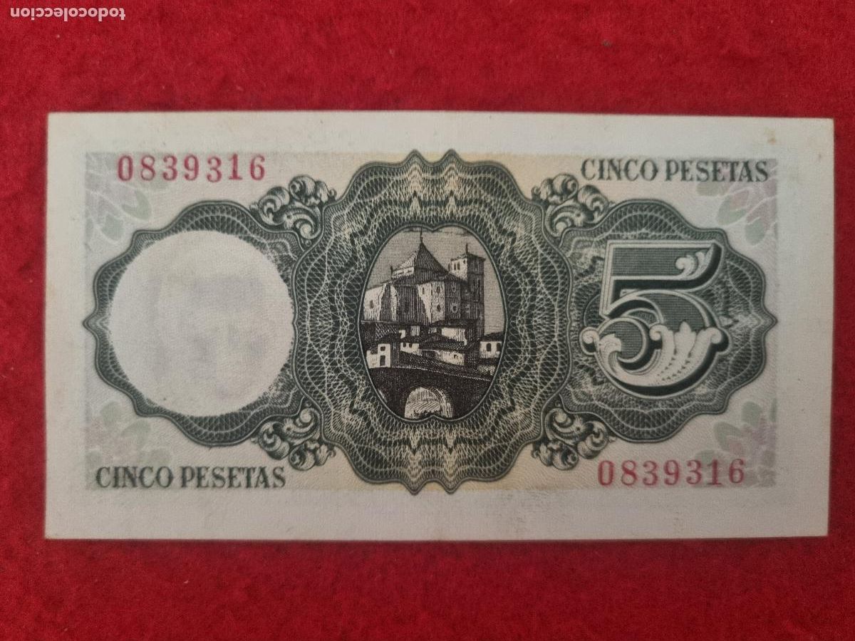 Billetes espa&ntilde;oles: BILLETE 5 PESETAS 1951 EBC OJO SIN SERIE ORIGINAL T316