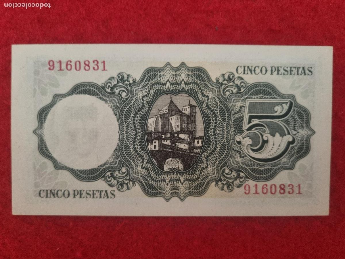 Billetes espa&ntilde;oles: BILLETE 5 PESETAS 1951 EBC++ OJO SIN SERIE ORIGINAL T831
