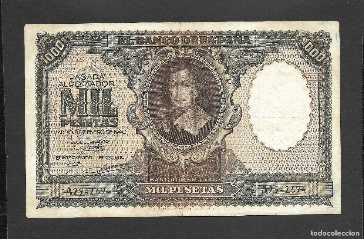 Billetes espa&ntilde;oles: 1000 PESETAS 1940 SERIE A MBC-