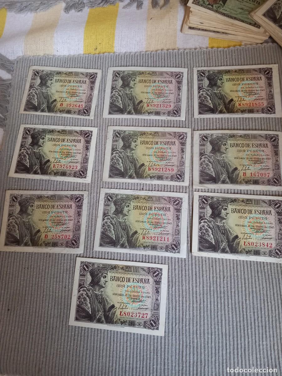 Billetes espa&ntilde;oles: 10 BILLETES ORIGINALES 1 PESETA