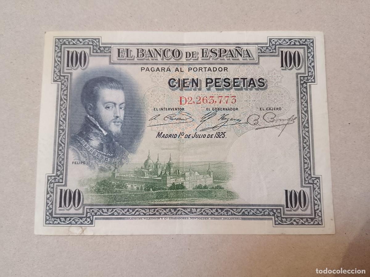 Billetes espa&ntilde;oles: 100 pesetas 1925 Felipe II