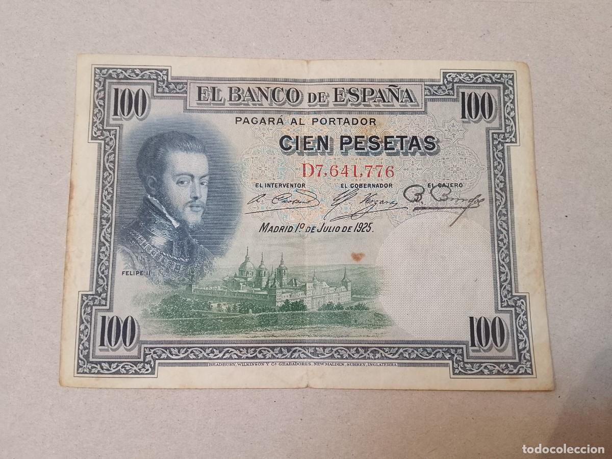 Billetes espa&ntilde;oles: 100 pesetas 1925 Felipe II