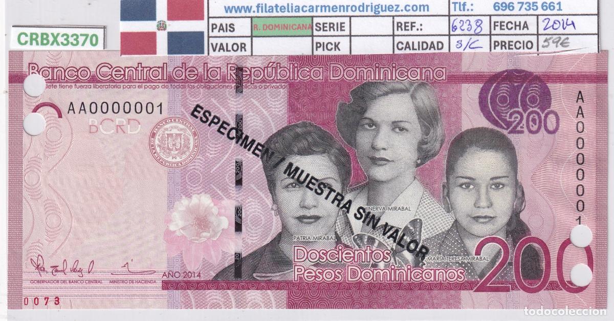Billetes espa&ntilde;oles: CRBX3370 BILLETE REPUBLICA DOMINICANA 200 PESOS 2014 SPECIMEN SC