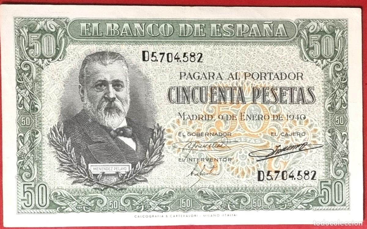 Billetes espa&ntilde;oles: ESTADO ESPA&Ntilde;OL M. PELAYO EXCELENTE |SOLO ACEPTO PAYPAL| BILLETE 50 PESETAS 1940 LEER DESCRIPCION