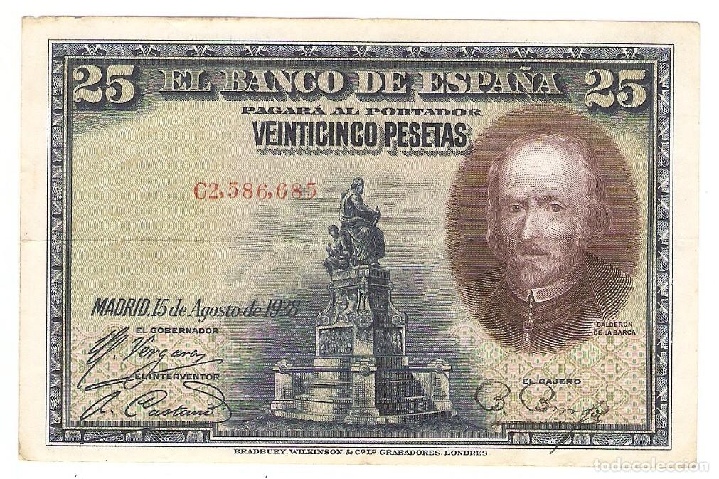 Billetes espa&ntilde;oles: VEINTICINCO PESETAS BANCO ESPA&Ntilde;A MADRID EMISION 15-8-1928