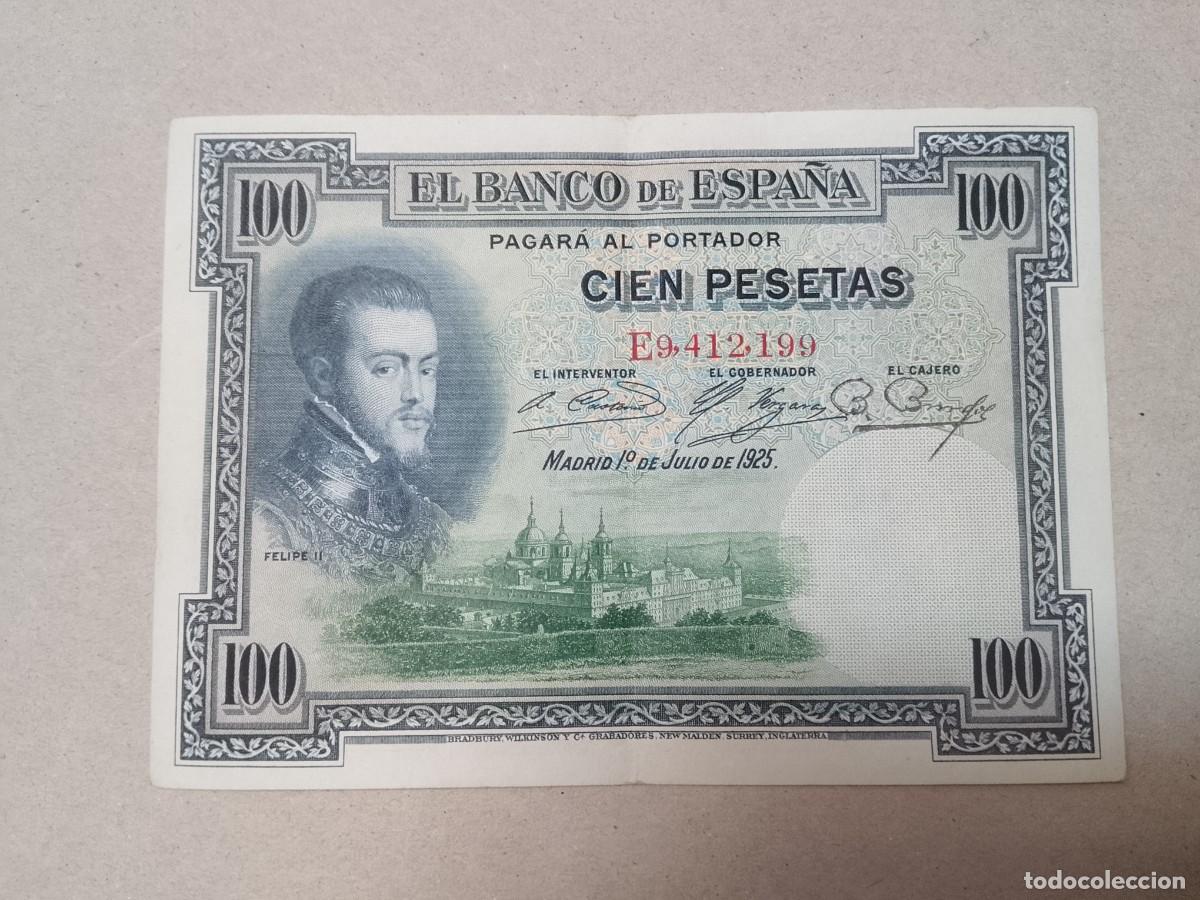 Billetes espa&ntilde;oles: 100 peseta 1925 Felipe II