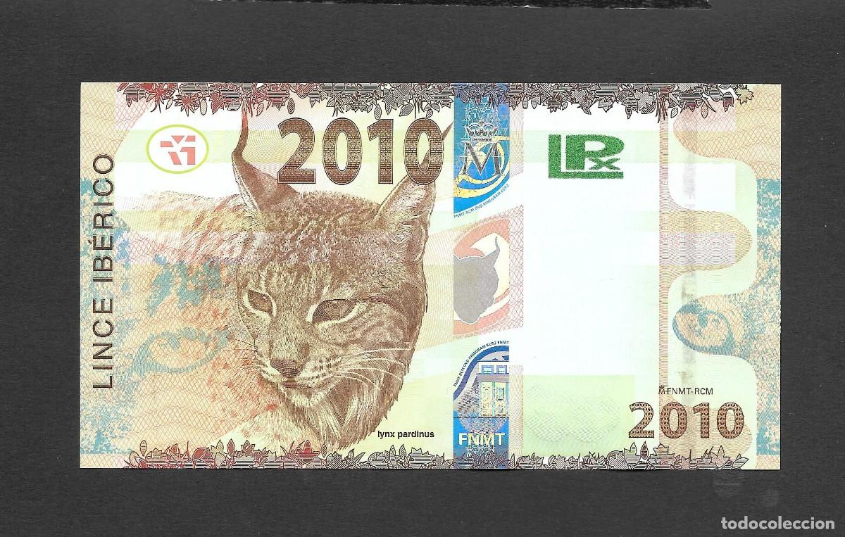 Billetes espa&ntilde;oles: BILLETE PRUEBA FNMT LINCE IBERICO 2010 S/C