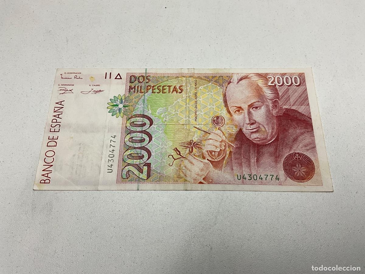 Billetes espa&ntilde;oles: BILLETES DE 2000 PESETAS - JOS&Eacute; CELESTINO MUTIS - MADRID 24 ABRIL 1992 - CON ERROR DE IMPRESI&Oacute;N