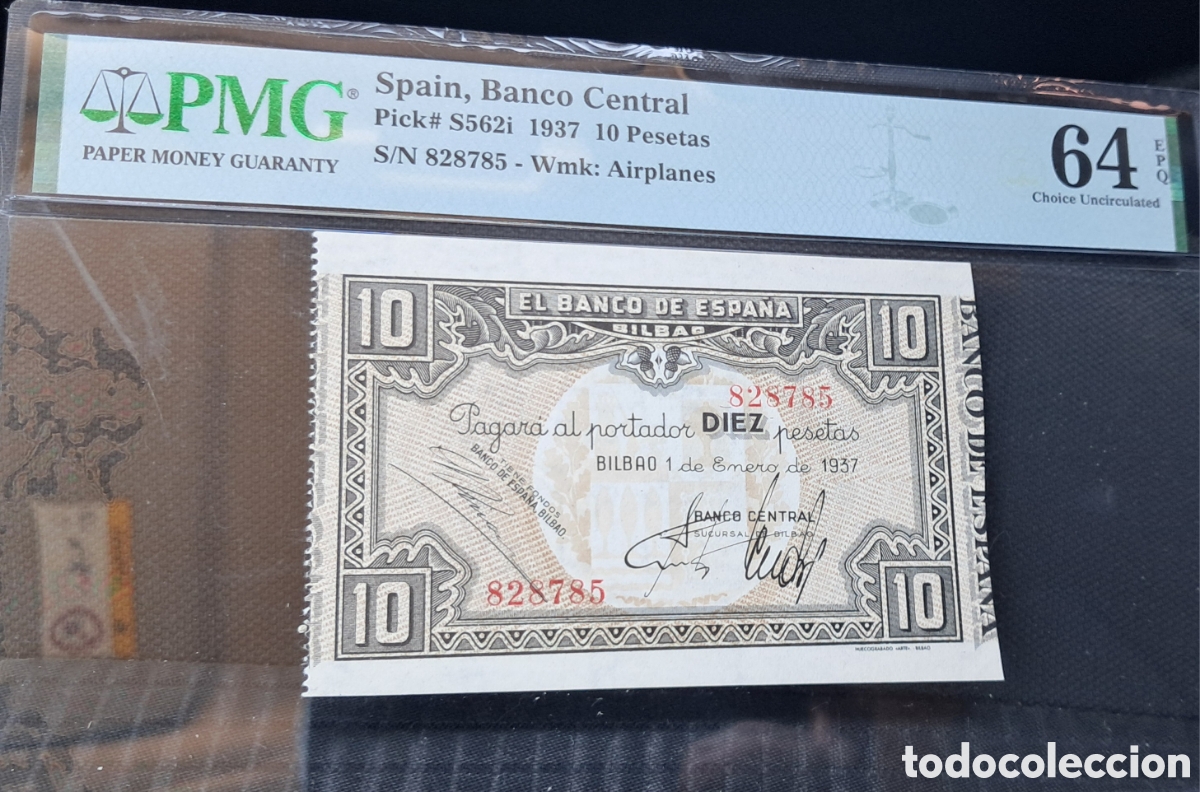Billetes espa&ntilde;oles: Billete 10 pesetas 1937 Bilbao