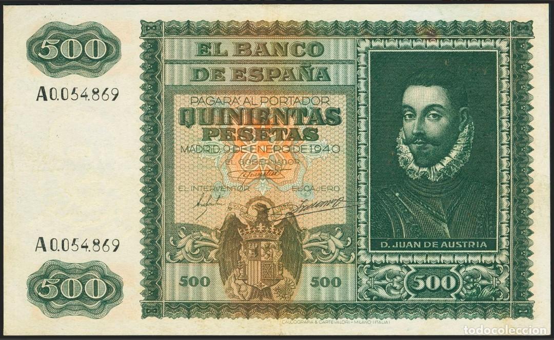Billetes espa&ntilde;oles: 500 PTAS 1940 MBC+ NUMERACI&Oacute;N BAJA