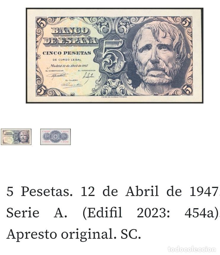 Billetes espa&ntilde;oles: 5 PTAS 12 DE ABRIL DE 1947 SERIE A SC