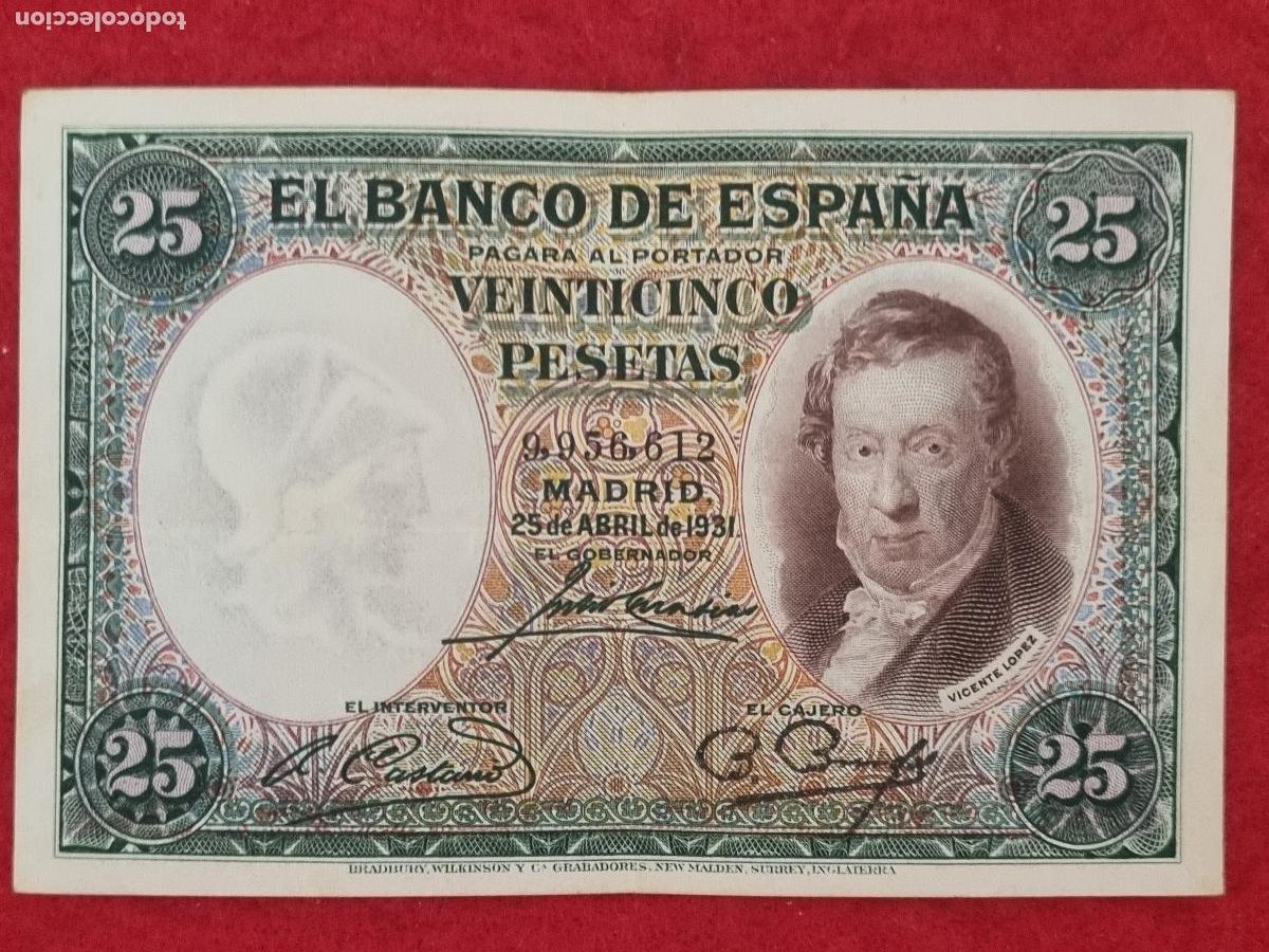 Billetes espa&ntilde;oles: BILLETE 25 PESETAS 1931 REPUBLICA SIN SERIE MBC ORIGINAL T612