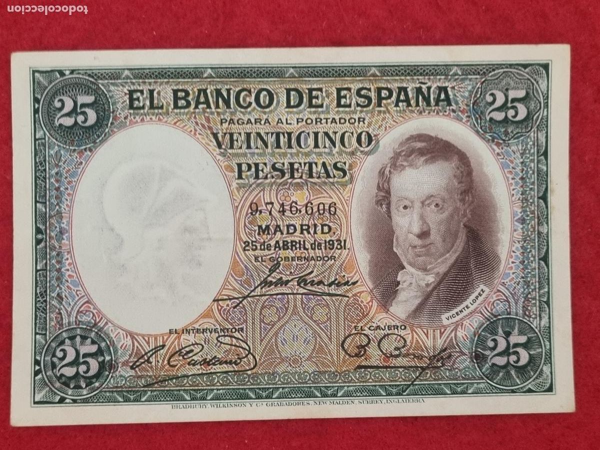Billetes espa&ntilde;oles: BILLETE 25 PESETAS 1931 REPUBLICA SIN SERIE MBC ORIGINAL T606