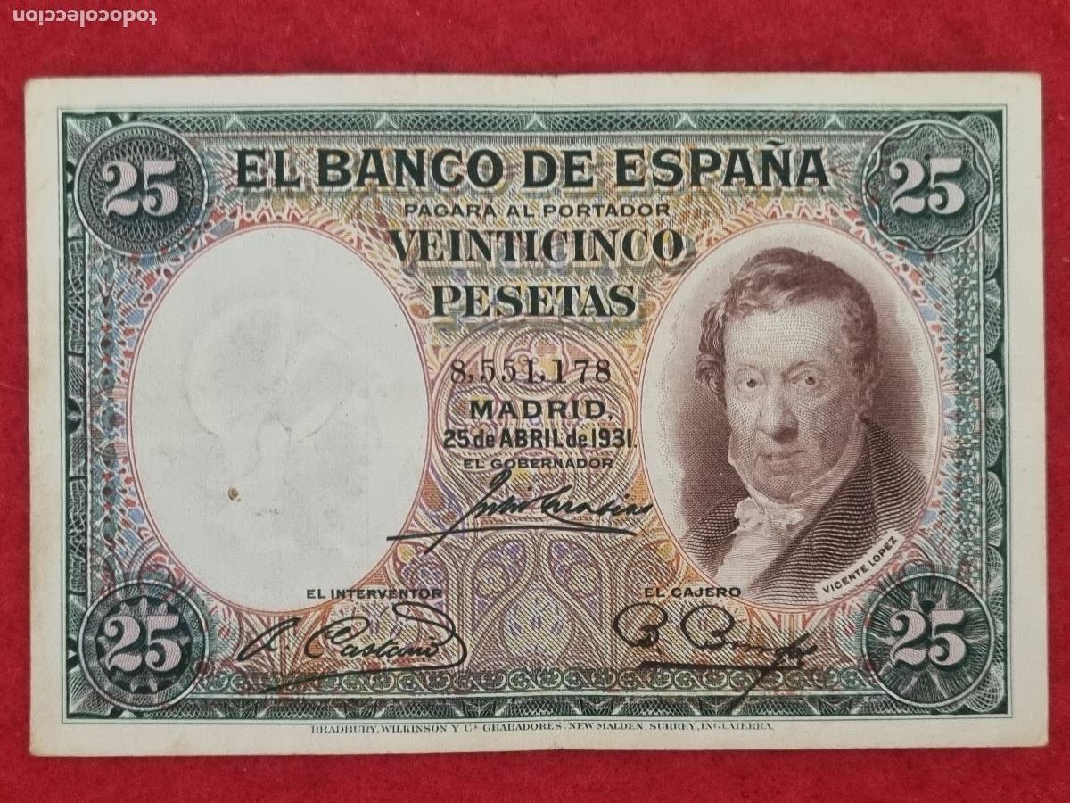 Billetes espa&ntilde;oles: BILLETE 25 PESETAS 1931 REPUBLICA SIN SERIE MBC ORIGINAL T178