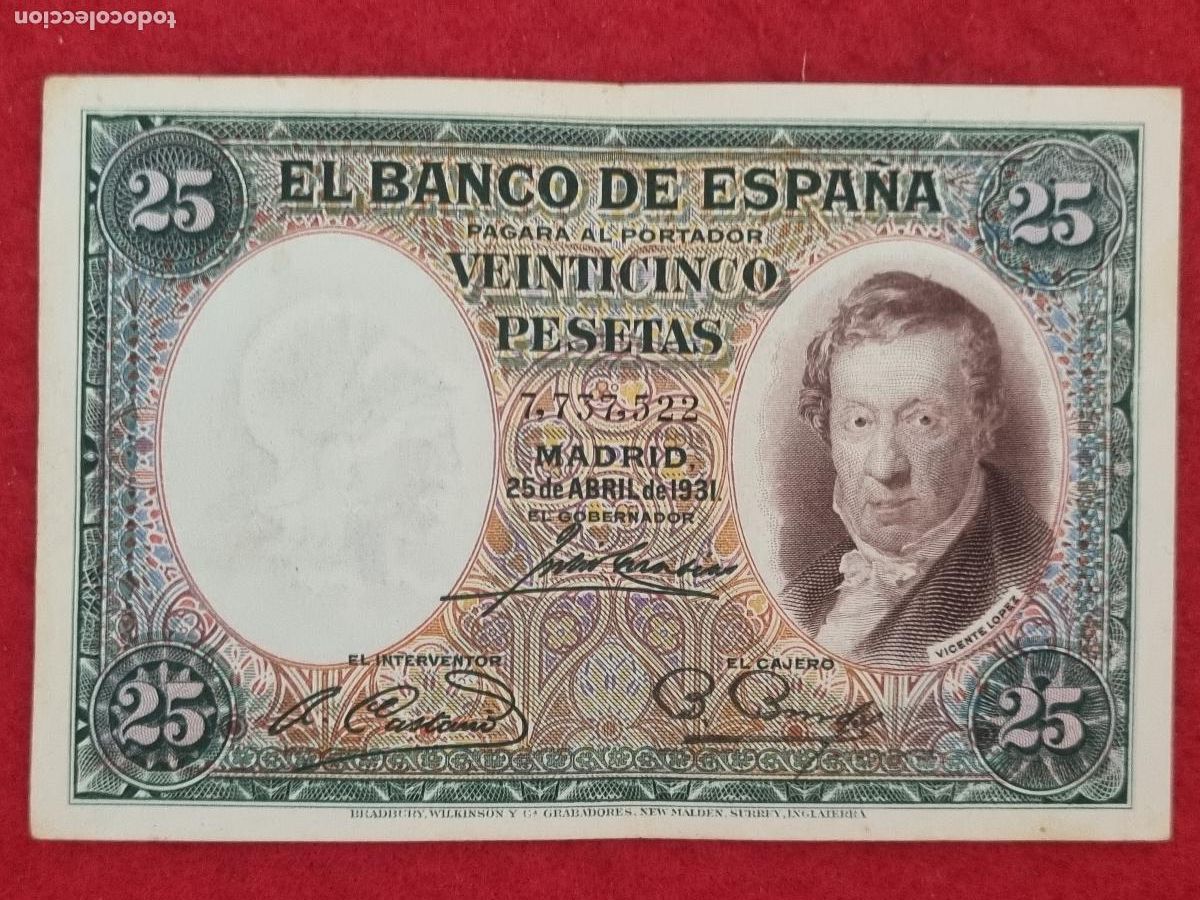 Billetes espa&ntilde;oles: BILLETE 25 PESETAS 1931 REPUBLICA SIN SERIE MBC+ ORIGINAL T522