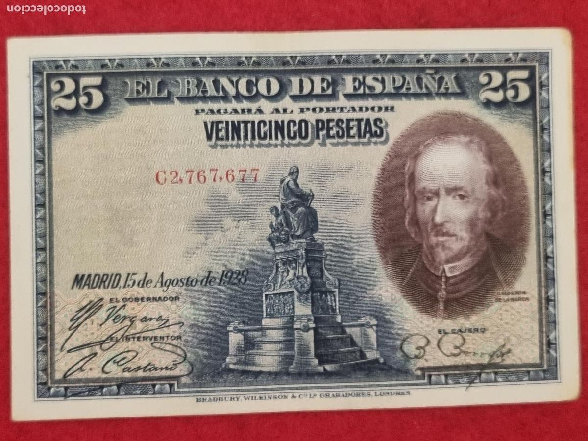Billetes espa&ntilde;oles: BILLETE 25 PESETAS 1928 SERIE C MBC+ ORIGINAL T677