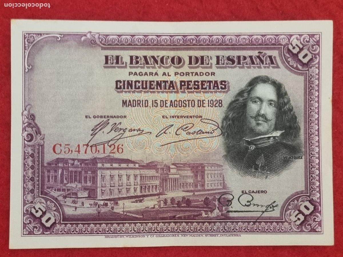 Billetes espa&ntilde;oles: BILLETE 50 PESETAS 1928 SERIE C MBC+ ORIGINAL T126