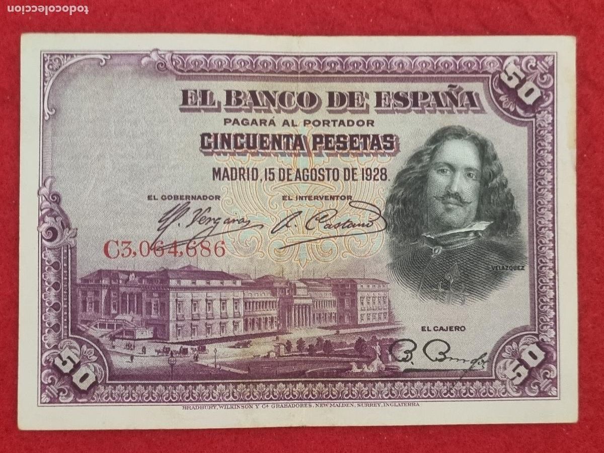Billetes espa&ntilde;oles: BILLETE 50 PESETAS 1928 SERIE C MBC+ ORIGINAL T686