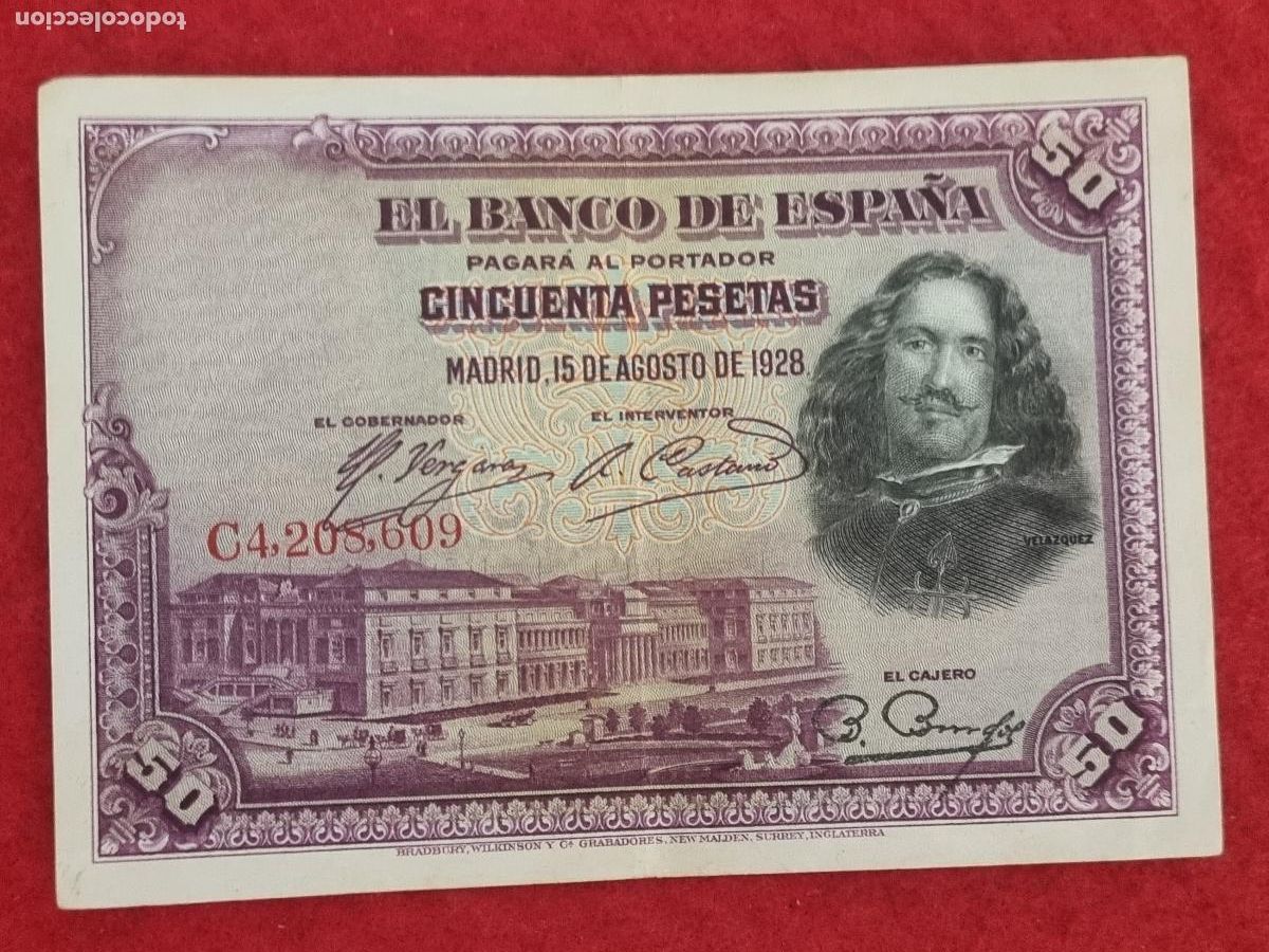 Billetes espa&ntilde;oles: BILLETE 50 PESETAS 1928 SERIE C MBC+ ORIGINAL T609