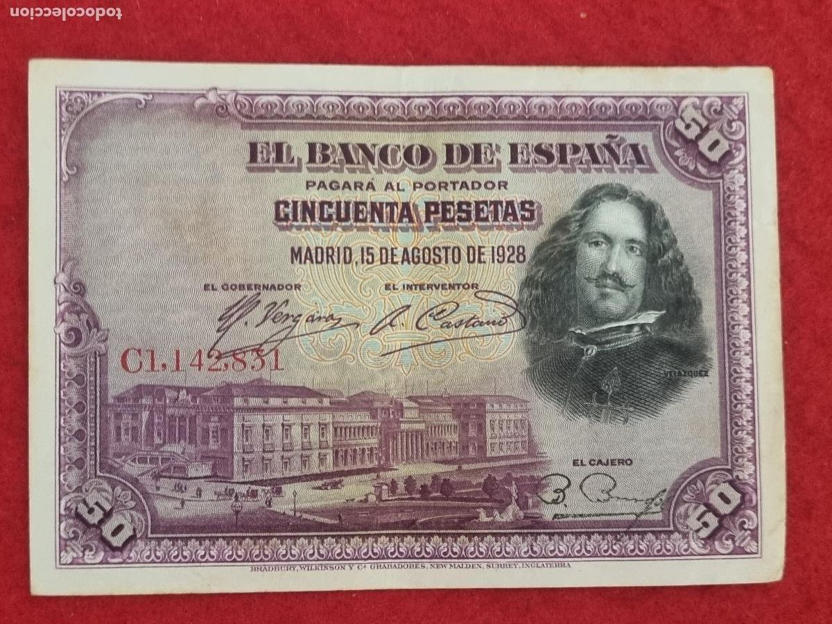 Billetes espa&ntilde;oles: BILLETE 50 PESETAS 1928 SERIE C MBC+ ORIGINAL T831