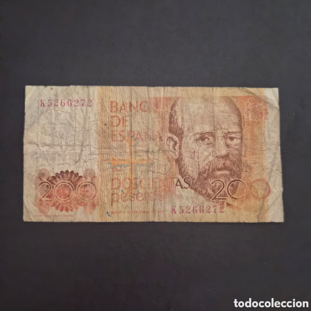 Billetes espa&ntilde;oles: Billete de 200 Pesetas &ndash; Benito P&eacute;rez Gald&oacute;s &ndash; 19 de Septiembre de 1980 &ndash; Serie