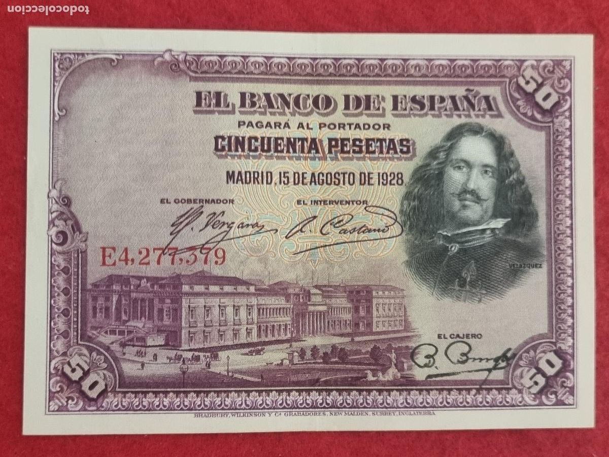Billetes espa&ntilde;oles: BILLETE 50 PESETAS 1928 SERIE E MBC+ ORIGINAL T379