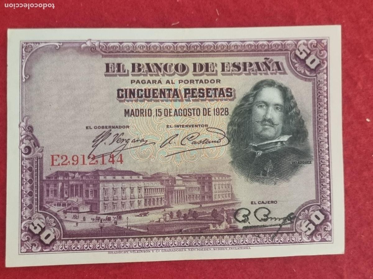 Billetes espa&ntilde;oles: BILLETE 50 PESETAS 1928 SERIE E MBC+ ORIGINAL T144