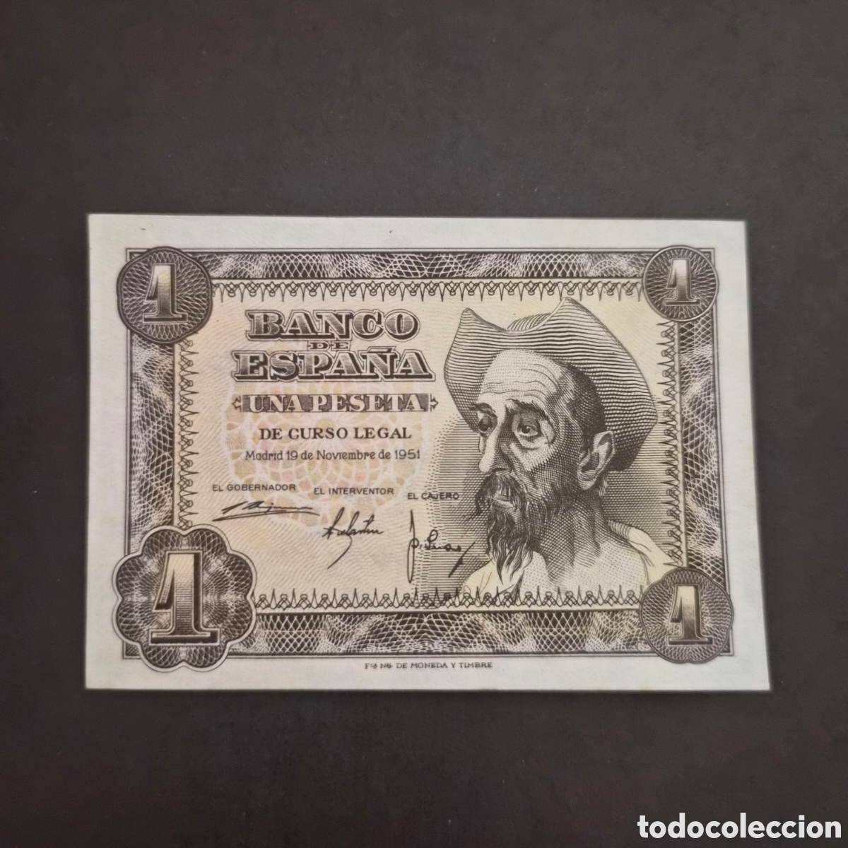 Billetes espa&ntilde;oles: Billete de 1 Peseta &ndash; Luis de G&oacute;ngora &ndash; 19 de Noviembre de 1951
