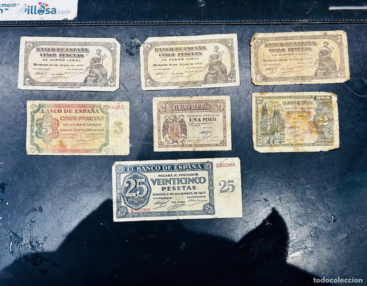 Billetes espa&ntilde;oles: Lote veraniego Campeones del mundo. impresionantes 7 BILLETES GUERRA CIVIL TRES PORTABELLAS