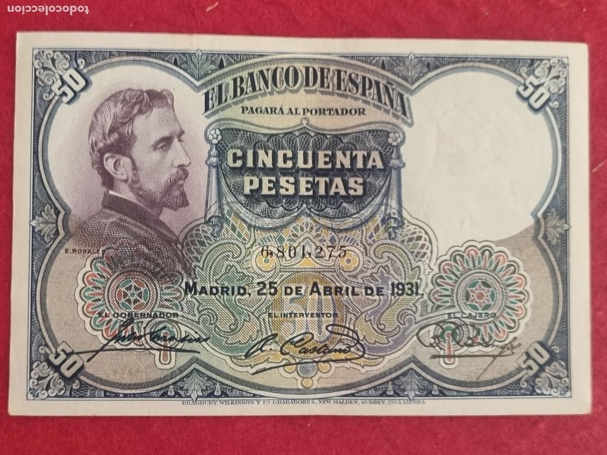 Billetes espa&ntilde;oles: BILLETE 50 PESETAS 1931 REPUBLICA SIN SERIE MBC ORIGINAL T275
