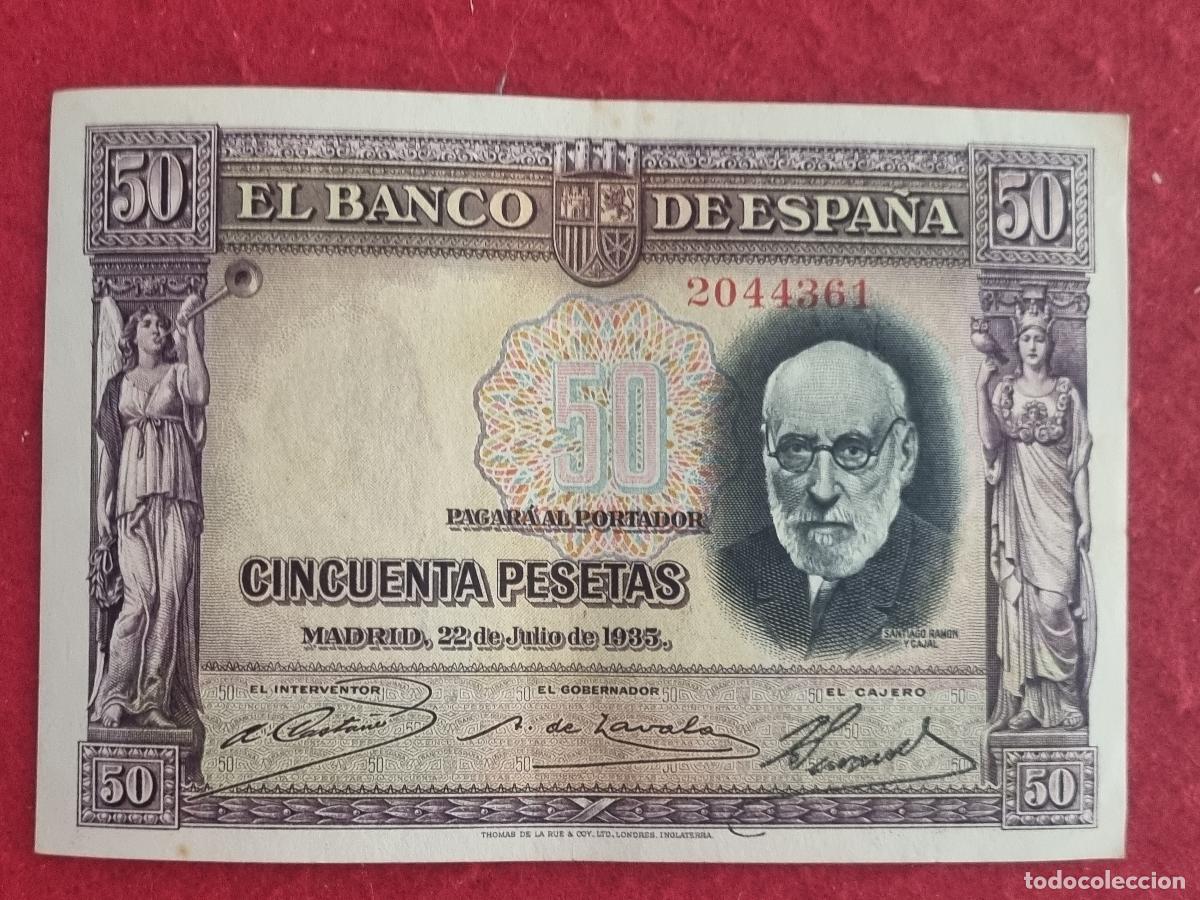 Billetes espa&ntilde;oles: BILLETE 50 PESETAS 1935 REPUBLICA SIN SERIE MBC+ ORIGINAL T361