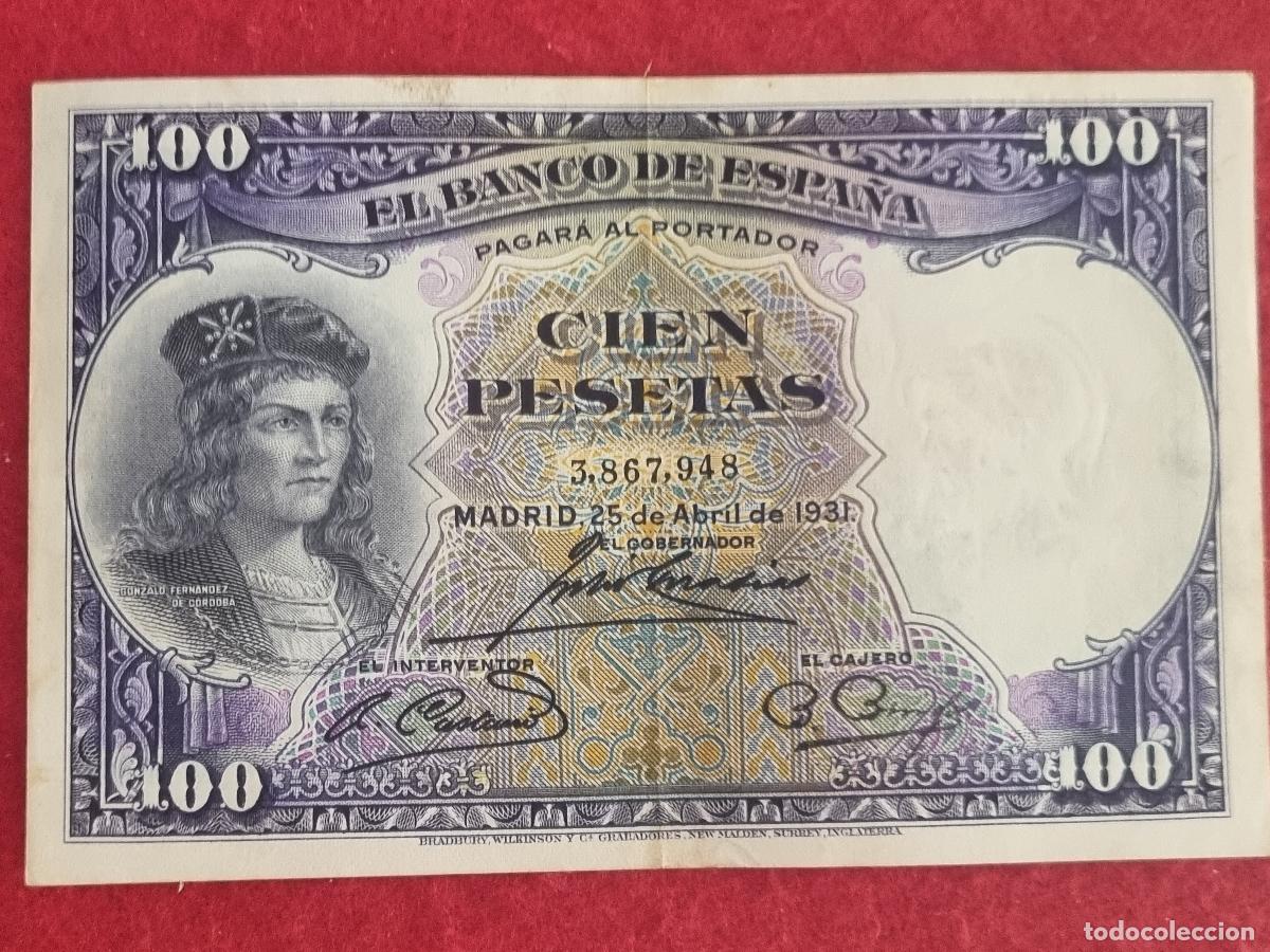 Billetes espa&ntilde;oles: BILLETE 100 PESETAS 1931 REPUBLICA SIN SERIE MBC ORIGINAL T948