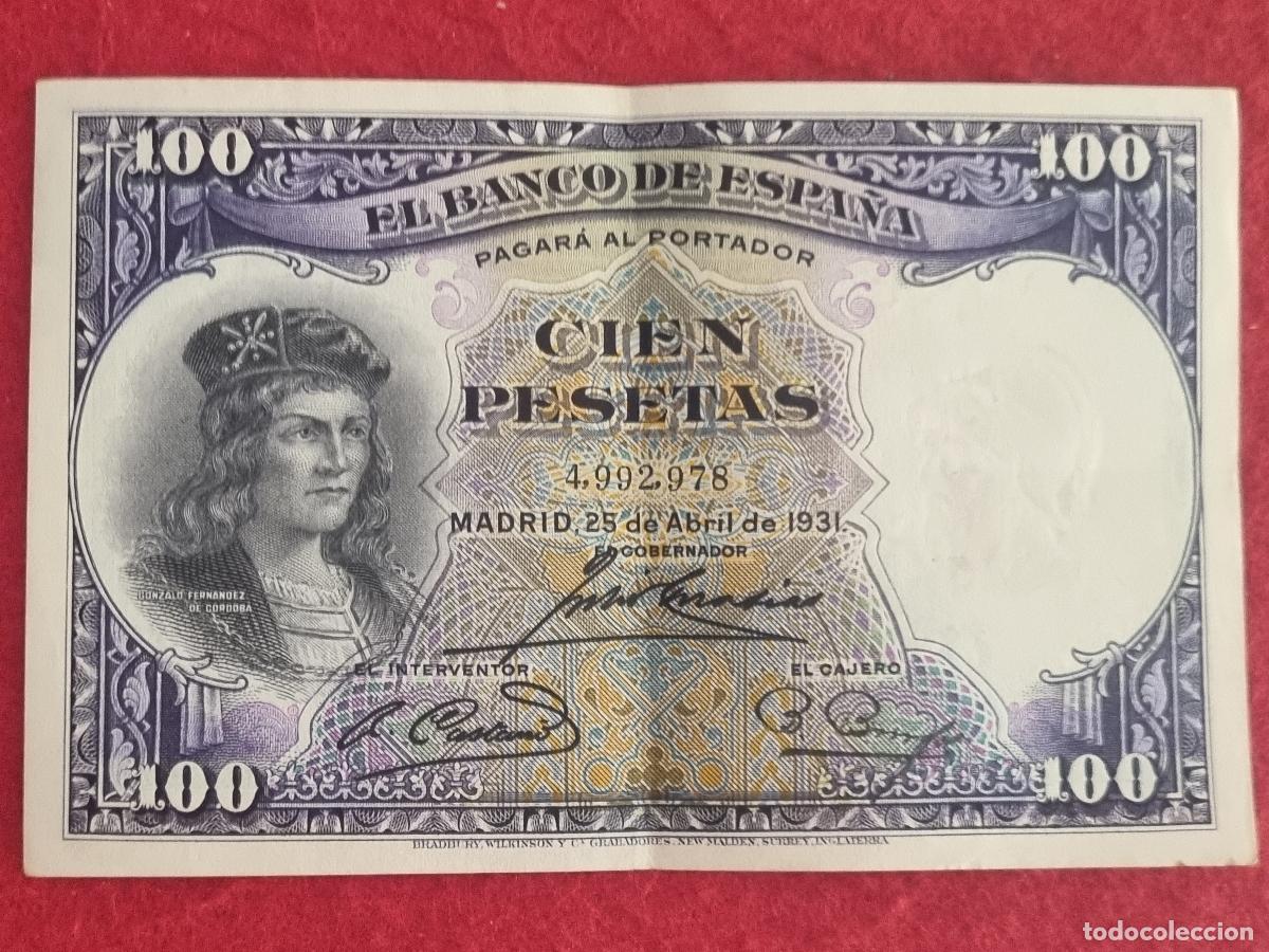 Billetes espa&ntilde;oles: BILLETE 100 PESETAS 1931 REPUBLICA SIN SERIE MBC ORIGINAL T978