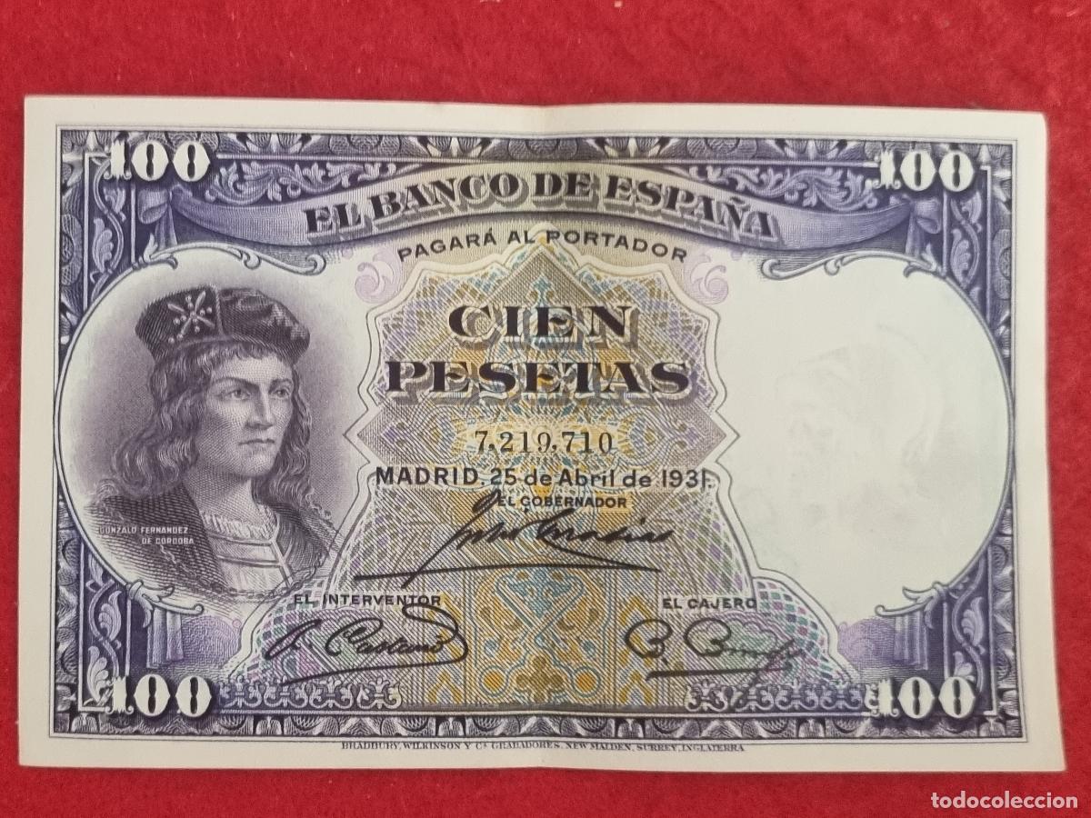 Billetes espa&ntilde;oles: BILLETE 100 PESETAS 1931 REPUBLICA SIN SERIE MBC ORIGINAL T710