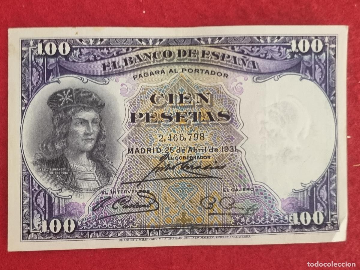 Billetes espa&ntilde;oles: BILLETE 100 PESETAS 1931 REPUBLICA SIN SERIE MBC ORIGINAL T798