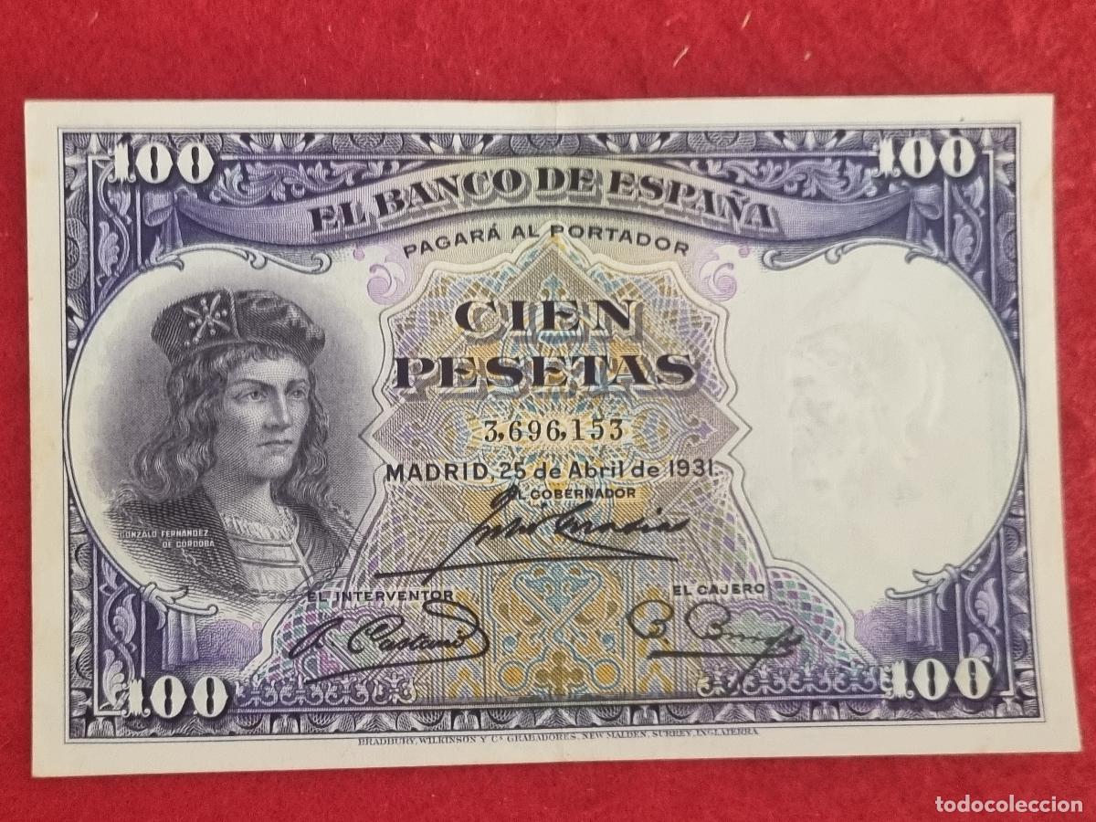 Billetes espa&ntilde;oles: BILLETE 100 PESETAS 1931 REPUBLICA SIN SERIE MBC ORIGINAL T153