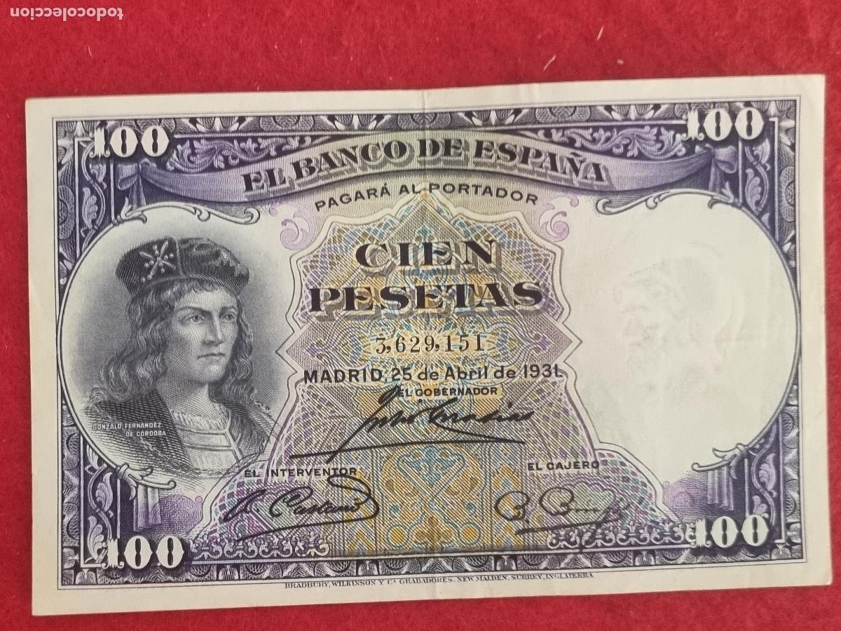 Billetes espa&ntilde;oles: BILLETE 100 PESETAS 1931 REPUBLICA SIN SERIE MBC ORIGINAL T151