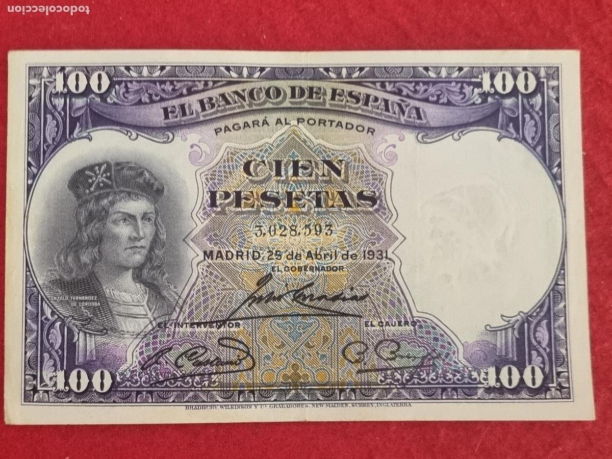 Billetes espa&ntilde;oles: BILLETE 100 PESETAS 1931 REPUBLICA SIN SERIE MBC ORIGINAL T593