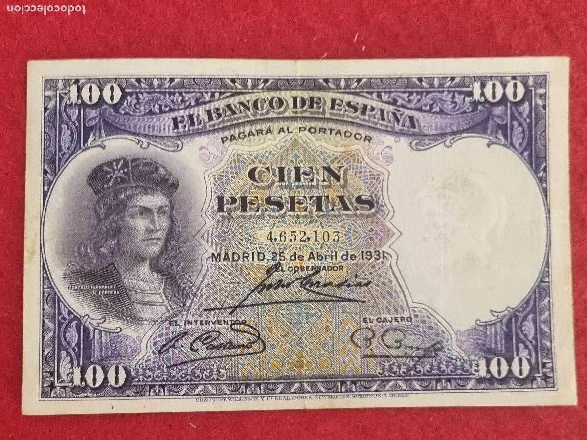 Billetes espa&ntilde;oles: BILLETE 100 PESETAS 1931 REPUBLICA SIN SERIE MBC ORIGINAL T103