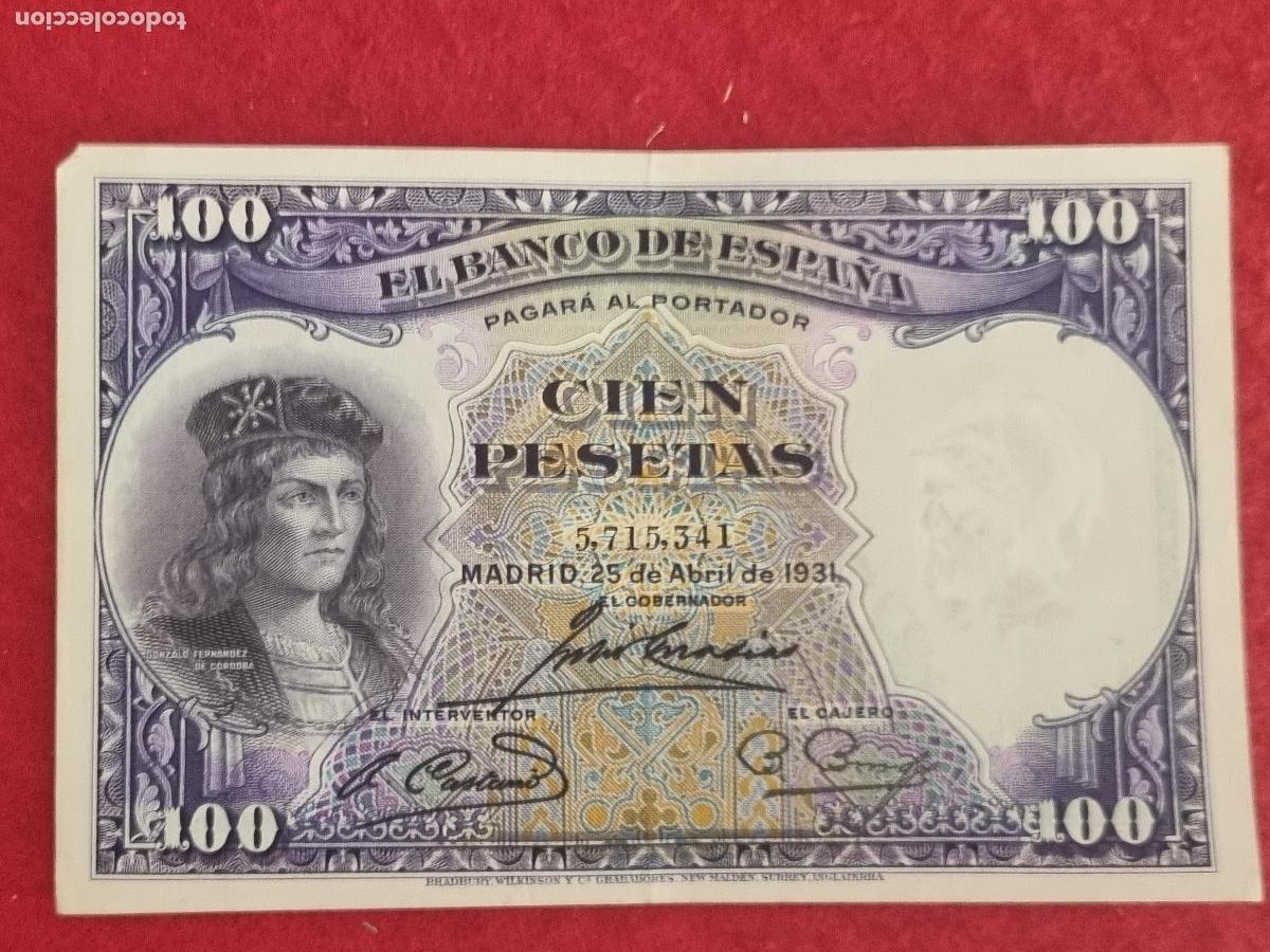 Billetes espa&ntilde;oles: BILLETE 100 PESETAS 1931 REPUBLICA SIN SERIE MBC ORIGINAL T341